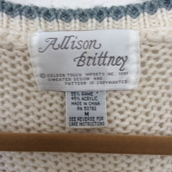 Allison Britney Vintage Cardigan Sweater Women's Size Medium - Picture 6 of 7